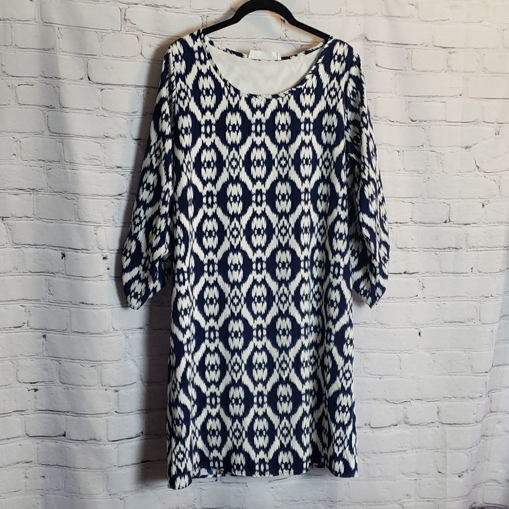 ‎Peach Love Cream California Navy Blue Dress